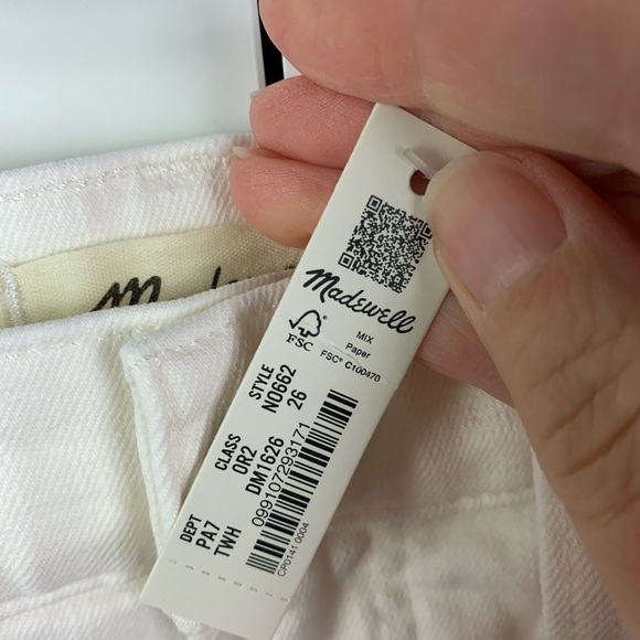 NWT Madewell Size 26 The Perfect Vintage Jean Ivory Winter White - Picture 9 of 14